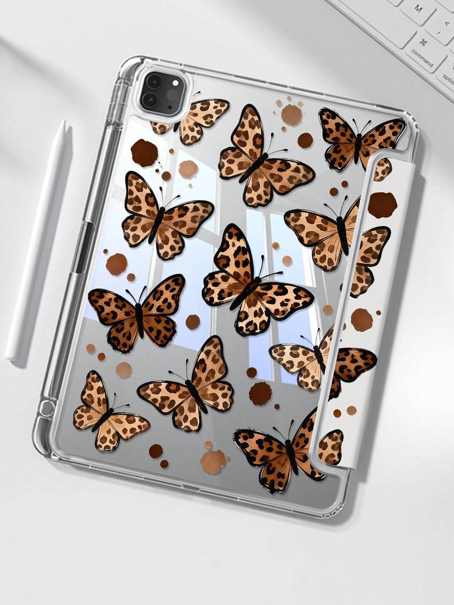 这款精致可爱的豹纹蝴蝶双面亚克力水晶透明后盖具有防震功能,适用于第7代、第8代(10.2英寸)和第10代iPad。它内置笔槽,并支持睡眠/唤醒功能。是节日和新年礼物的理想之选。 - 彩色 - 查看 1