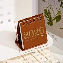 1pc 2026 New Minimalist Creative Desktop Mini Calendar, Triangular Base For Stable Placement, Thick Cardboard Inner Pages, Smooth Flipping Metal Coil Binding, Includes Countdown Memo, Monthly & Annual Calendar, Office Decor, Gift, Prize, Stationery, School Supplies (Random Print) - Multicolor - View 13