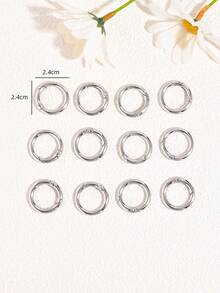 10pcs Fashionable Simple Star Clasp Hook Diy Keychain Material Accessories - Silver - View 8