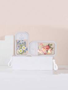 1pc Portable Mirror, Foldable, Simple And Mini Makeup Mirror, Desktop 50ml Apple Card Spray Bottle Perfume Alcohol Divided Bottle Water Portable Travel Divided Card Spray Bottle With Silicone Sleeve Shockproof And Aesthetically Appealing