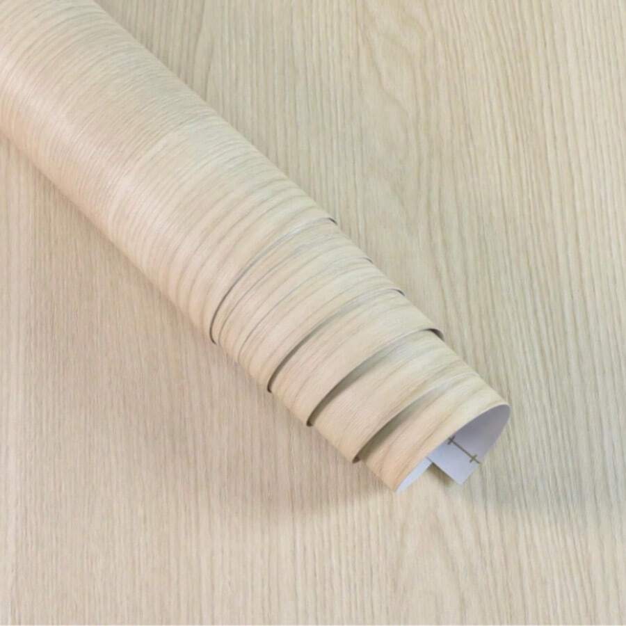 Papel de contacto de grano de madera beige, adhesivo removible con estampado de grano de madera para decoración de pared de dormitorio y cocina, envoltura de vinilo con estampado de grano de madera para encimeras