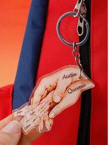 LICVIC Llavero con diseño de mano personalizado con nombres, Llavero personalizado con nombre de familia, Llavero personalizado con nombre de grupo, Llavero personalizado, Regalo personalizable para seres queridos - Estilo A - Ver 6