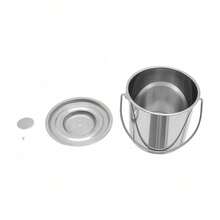 6L Ice Can Pail Bucket Ice Bucket Stainless Steel Kitchen Storage Keg With Lid, Suitable For Kitchen, Industry, Catering, Home Use - Silver - View 4