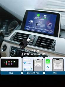 2in1 Wireless CarPlay Adapter Android Auto Wired To Wireless Automatic Connection AI Smart Box For All Cars With Wired CarPlay - K2 - View 5