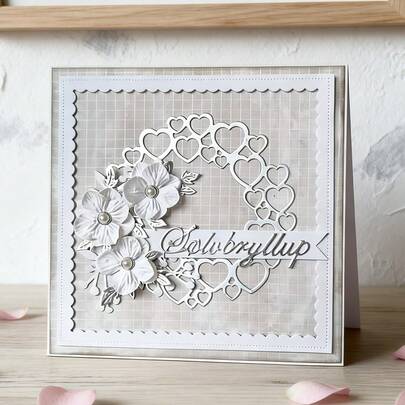 Creative Flower ,Love Metal Cutting Dies, DIY Scrapbooking Album And Embossing Stencil, Greeting Card Making Tool, Card Paper Cutting Crafts ,Gift Card Making Template Die Cuts.