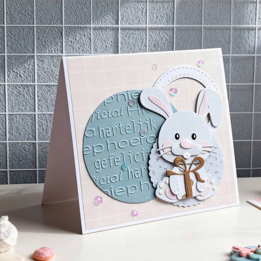 Creative Rabbit Metal Cutting Dies, DIY Scrapbooking Album And Embossing Stencil, Greeting Card Making Tool, Card Paper Cutting Crafts ,Gift Card Making Template Die Cuts.