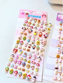 Pegatinas de espuma 3D - Comida de dibujos animados y personajes lindos, sushi, conejo, pegatinas decorativas mini para fundas de teléfono, diarios, scrapbooking - Multicolor - Ver 14