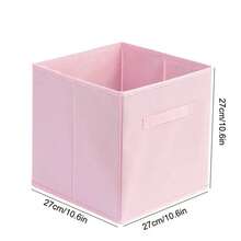 粉色折叠储物盒，无盖衣柜整理盒，多用途家用储物盒