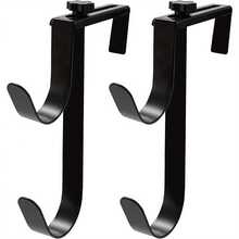 2-Pcs Multi-Functional Fence Hook, Adjustable  Pool Pole Hook,  Pool Hose Heavy Dutyence Hook Pool Skimmer Accessory Suitable For Patios, Balconies, And Swimming Pools. Compatible With Wooden, Wrought Iron, And Stone Fences. No Drilling Required For Hanging Tools. Sturdy Wrought Iron With Strong Load-Bearing Capacity. - 黑色 - 查看 8