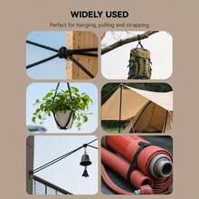 4pcs Adjustable Pulley Ropes, Outdoor Tent Fixing Ropes, Tarp Ropes, Heavy Duty Reflective Windproof Tie Down Ropes With Ratchet Design, More Convenient To Retract, Total Length 400cm/157.48in, Camping Equipment, Camping Essentials - Multicolor - View 7