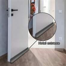 1 Pcs Gray Bottom Seal Strip - Durable, Soundproof, Dustproof, Insect-Proof Seal, Suitable For Workshops And Homes, Insect-Proof Door Seal | Curved Design Seal | Durable Plastic Strip, Adjustable Weather Strip, Single-Sided Foam Barrier For Cold Protection.  Adjustable Self-Adhesive Door Threshold Seal, Energy-Efficient Noise Barrier, Draft Proof Door Seal, Easy Installation For Interior/Exterior Doors, Draft Proof, Soundproofing - Compatible - Grey - View 4