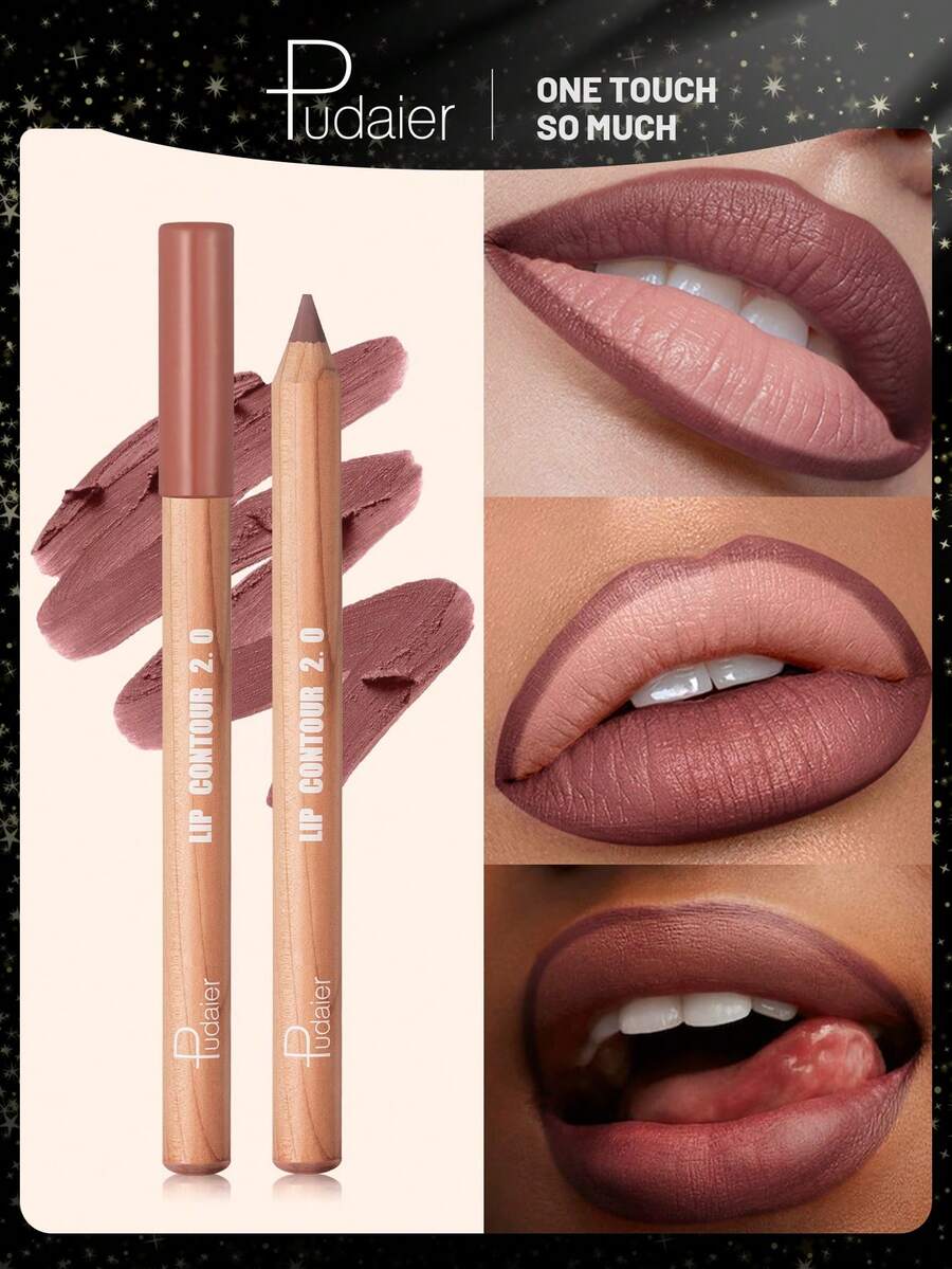 Pudaier Pensil Bibir Matte 2.0 - Tahan Air, Tahan Lama, Tidak Lengket, Warna Berry untuk Semua Jenis Kulit - Hadiah Makeup Sempurna untuk Wanita - #04 - View 1