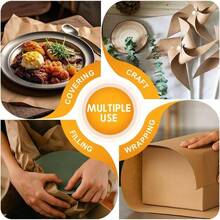 Paper Roll 15 Inchx 450 Inch 37.5' Kraft Paper Wrapping Moving Art Floor Covering Packing Painting Drawing Paint Easel Poster Chart Paper Brown, 15 Inchx 450 Inch L 37.5' - 棕色 + 15 英吋 x 450 英吋(37.5 英尺) - 查看 7