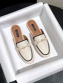 Women's Slip-On Mule Slippers, Fashionable Outdoor Sandals - Apricot - View 2