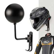 180 Degree Rotating Helmet Holder, Heavy Duty Steel Motorcycle Bicycle Wall Mount Hook, Space-Saving Garage Storage Organizer Rack For Jackets, Hats And More, Easy Installation - one-size - View 3