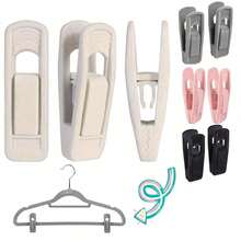 20pcs/10pcs Set Velvet Clothes Hangers, Ivory Velvet Pants Clips, Sturdy And Durable, Perfectly Fit Thin Felt Hangers - Multicolor - View 1