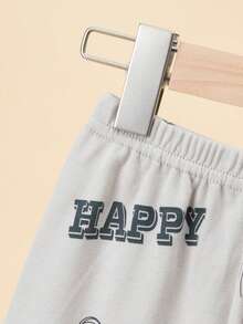 2pcs Boys Cartoon Bear Print Cotton Pajama Set, Long Sleeve Top And Pants, Sleepwear For Kids, Spring/Autumn - Grey - View 8