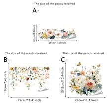 1pc Spring-Themed Watercolor Floral And Plant Toilet Sticker, Removable Self-Adhesive PVC Waterproof Bathroom Decorative Decal, Suitable For Bedrooms, Bathrooms, Dining Rooms, And Interior Home Decoration. - Multicolor - View 11