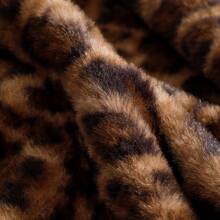1pc Leopard Print Faux Fur Blanket, Cozy Double-Layer Plush Throw Suitable For Living Room, Bedroom, Sofa, All Seasons, Great Gift Idea To Enjoy With Family - Brown Leopard Print - View 7