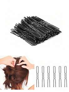 50 Stück/Packung Schwarze U-förmige Haarspangen für Frauen, Haarnadeln für Fotostudio Haarstyling, Haarspangen Accessoires, Haarstyling Werkzeuge, für lockiges Haar von Frauen, Haarsachen, Herbst, Frauen, Haarsachen, Geschenke, Reisen, Geschenke für Frauen, Haarsachen, für Frauen, Weihnachtsgeschenke für Frauen, Weihnachten, Geschenke für Frauen, für Erwachsene, für Erwachsene, Haarsachen, Damenaccessoires, Strumpfstopfer, Geschenkideen zur Volljährigkeit für Frauen, Schönheit, Weihnachtsgeschenke für Frauen, Kopfschmuck - Schwarz - Übersicht 7