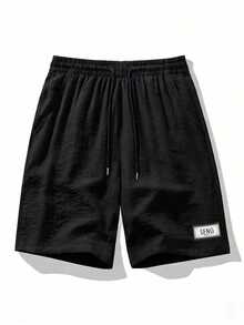 Herren Sommer Lässig Mode Shorts, Paar Passende Outdoor Sport Schnell Trocknend Atmungsaktiv Bermuda Shorts - Schwarz - Übersicht 2