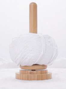 Wooden Yarn Holder, Desktop Yarn Spool Rack, Minimalist Style Yarn Spool Storage Rack, Rotating Wooden Winding Reel, Perfect Weaving Accessory, Classic Wooden Yarn Holder With Rotating Mechanism, Weaving & Embroidery Accessory, Craft Sewing Supplies - Multicolor - View 3