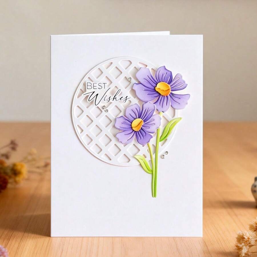 创意花卉金属切割模具，DIY剪贴簿相册和压花模板，贺卡制作工具，卡片纸切割工艺品，礼品卡制作模板模切。