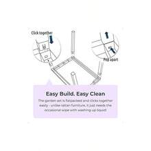 AKITA Tea For Two Bistro Garden Furniture Set 3pcs Rattan-Effect Dark Grey Idooka - Grey - View 6