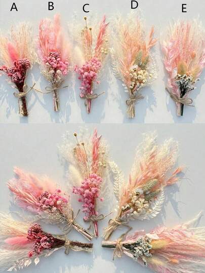 1/2/6/12/20支装波西米亚风迷你干花花束套装 | 小花瓶插花 | 桌面装饰 | 邮箱礼物