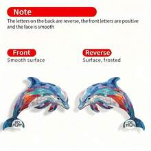 2D flat painted glass dolphin art acrylic pendant earrings, fashionable jewelry, party gifts, holiday gifts for family and friends - Multicolor - Ver 4