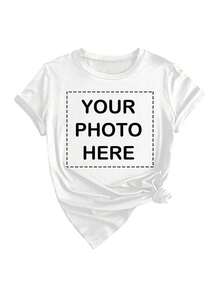 Custom T-Shirts - Add Your Own Text/Images (Family Photos/Selfies/Pet Photos/Friend Photos) (Badges/Company Logos/Family Photos/Selfies), Design Your Own Personalized Printed T-Shirts, Custom Tees, Anniversary Gifts, Christmas, Thanksgiving, New Year Designs, Baby/Couple/Family/Pet Photos, Kitten Patterns, Fashionable Decorations, Perfect For Summer, Decorative Patterns, Dog Patterns, Unique Designs, Custom-Made, Ideal Gift For Her, Suitable For Family, Friends, Pink-Loving Girls, Perfect For Holidays, Vacations, Anniversaries, Christmas Party Guide. - trắng - Xem 7
