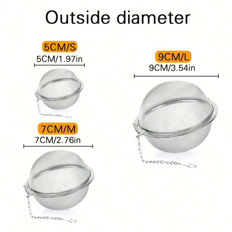 Stainless Steel Seasoning Ball, Household Filter Tea Ball - 2.76吋, M-1件 - 查看 1