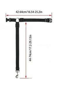 1pc Pet Car Safety Leash, Round Ring Dog Car Safety Harness, Backseat Tether Leash - Multicolor - View 3