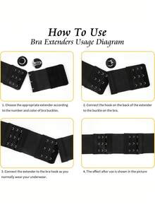 12pcs Elastic Bra Extender With 2/3/4 Hooks, Adjustable And Comfortable