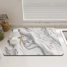 Silicone Dish Drying Mat, Heat Resistant Countertop Trivet, Quick Dry Pad For Kitchen Table, Bar, Coffee Machine, Non-Slip & Waterproof, Easy To Clean - Color - View 1