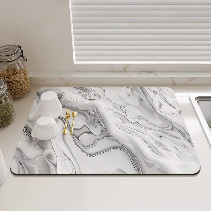 Silicone Dish Drying Mat, Heat Resistant Countertop Trivet, Quick Dry Pad For Kitchen Table, Bar, Coffee Machine, Non-Slip & Waterproof, Easy To Clean - Color - View 1