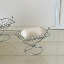 1pc Minimalist Iron Soap Dish, Bathroom Soap Holder Without Drilling, Draining Soap Rack, Square Draining Soap Holder, Multi-Purpose Soap Rack - Multicolor - View 4