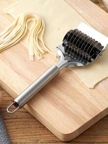 1pc Stainless Steel Creative Kitchen Baking Tool Set, Pasta Cutter With Handle, Household Single Wheel Pasta Roller, Manual Pasta Maker, 5-Wheel Meat Tenderizer, Pizza Cutter Wheel, Multi-Function Pasta Cutter - Multicolor - View 5