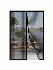 Magnetic Mesh Screen Door, Magnetic Curtain, Self-Sealing Thickened Mesh Partition, Effectively Blocks Mosquitoes, Suitable For Indoor And Outdoor Use, Can Be Used As Indoor Partition, Applicable To Bedroom, Wardrobe Door, Perfect Gift For Women, Also Suitable For Balcony, Office, Bathroom, Living Room, Bedroom, Wedding, Kitchen, Dorm, Home Decor, Ideal Choice For Bathroom Accessories, Autumn Decor, Furniture, Curtains, Mosquito Net - Multicolor - View 2