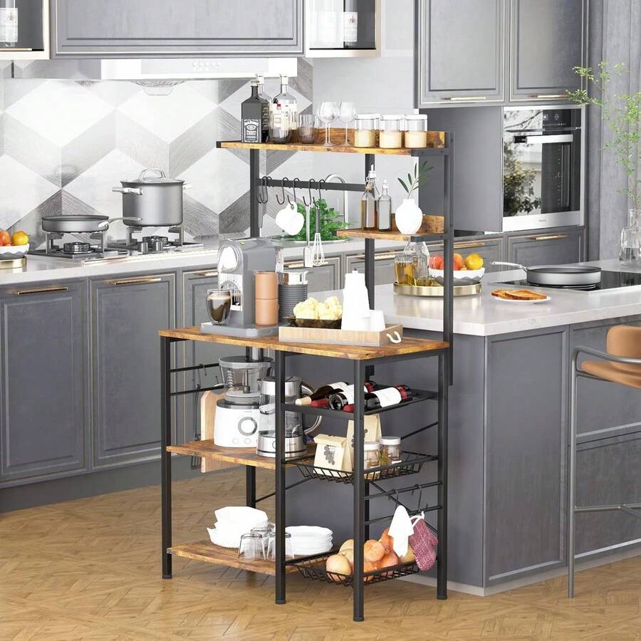 Estante Almacenamiento Moderno Y Minimalista Marco De Metal - Multicolor - Ver 1