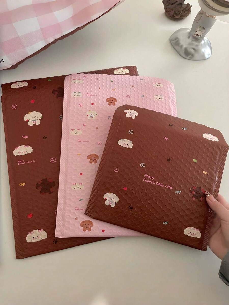 5个可爱小狗快递袋信封加厚包装袋防震气泡膜 - 彩色 - 查看 1