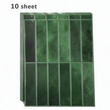 1/10/30pcs Green Self-Adhesive Wall Tiles, Heat-Resistant Peel And Stick Backsplash For Kitchen, Waterproof Bathroom Wall Tile Stickers - Green - View 6