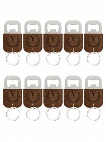 Customized Leather Keychain, Leather Bottle Opener Keyring 2-In-1, Engraved Name Car Key Chain Bag Charm, Wedding Party Favors, Birthday Gift - Coffee Brown - View 32