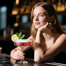 1/2/4/6pcs Vintage Ribbed Martini, Champagne And Cocktail Glasses, 8oz Ripple Tumblers For Indoor And Outdoor Gifts - Transparent - View 7