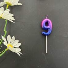 1pc Purple & Blue Galaxy/Space Gradient Numbered 0-9 Candle, Creative Romantic Party Dreamy Gradient Candle - Purple-blue Gradient - View 16