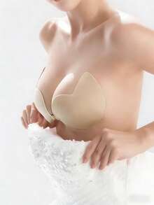 1 Par de Capa Adesiva para Mamilos em Tom de Pele para Realce do Decote - Damasco - Visão 3