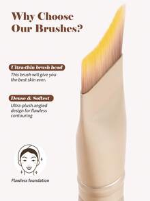 MAANGE 1 cọ trang điểm chuyên nghiệp siêu mỏng hình lưỡi liềm, dụng cụ trang điểm thân thiện với da, cọ trang điểm đa năng dùng để tán kem nền và đắp mặt nạ, phù hợp cho người mới bắt đầu, giúp tạo nên vẻ ngoài trang điểm tự tin, vật dụng cần thiết khi đi du lịch, quà tặng cho phụ nữ và các cô gái. - Vàng - Xem 7