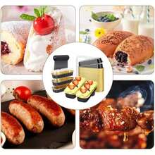Paquete de 50 moldes de con tapas,rectangulares de 200ML,mini moldes para hornear pan,latas de aluminio para magdalenas (Oro) - negro - Ver 6