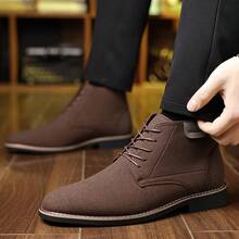 Men's Suede Chukka Ankle Boots - Lace-Up Stylish Comfortable Casual Men's Footwear For Daily & Weekend Wear - 棕色 - 查看 3