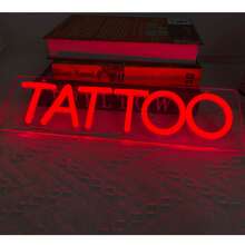 1 Peça Decoração de Parede Letreiro de Néon de Tatuagem, Luz de Néon LED Multicolorida Alimentada por USB para Loja de Tatuagem, Salão de Beleza, Estúdio, Loja, Presente Perfeito para Amantes de Decoração - luz policromática - Visão 2